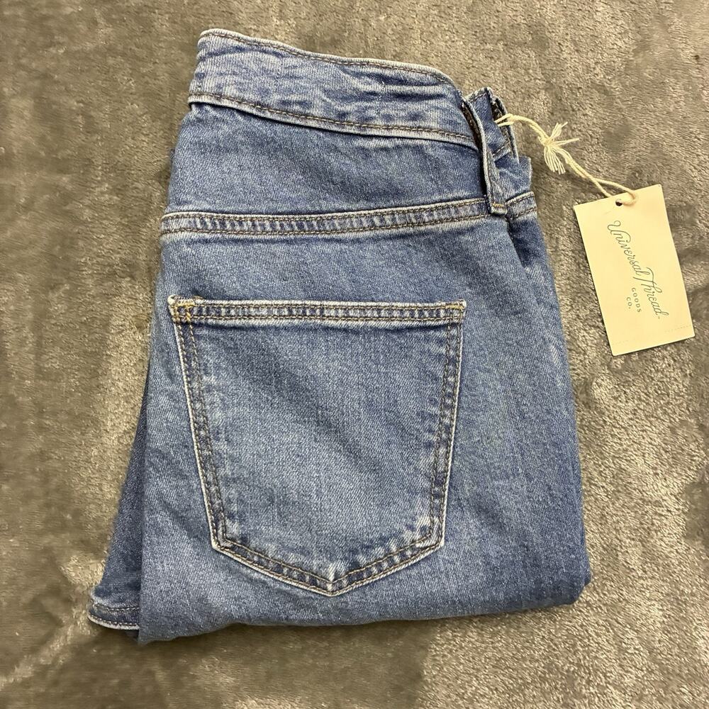Universal Thread Ankle Bootcut‎ Jeans Womens 0/R Blue Denim Raw Hem Pants